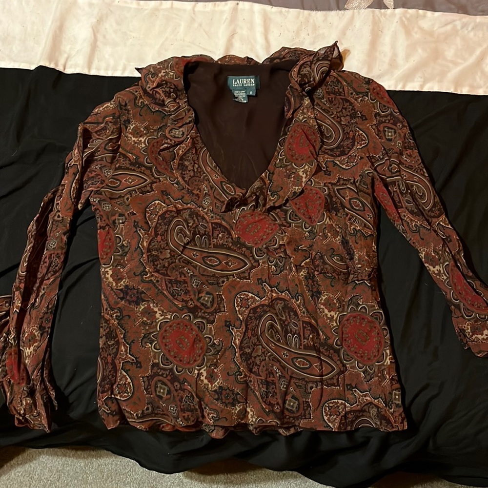 V neck boho top